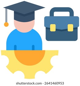 Work Experience Icon Flat Vector Illustration