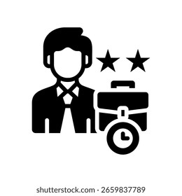 Icono de experiencia laboral Ilustración vectorial de glifos