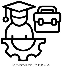 Work Experience Icon Line Vector Illustration
