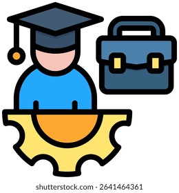 Work Experience Icon Lineal Color Vector Illustration