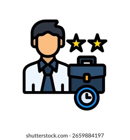 Icono de experiencia laboral Ilustración vectorial de color lineal