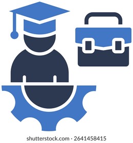 Work Experience Icon Mixed Vector Illustration