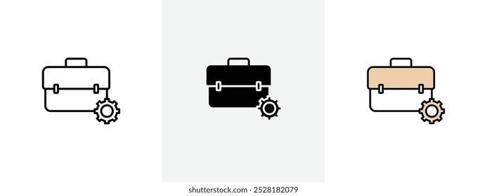Icono de experiencia laboral Conjunto de símbolos de esquema