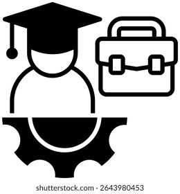 Work Experience Icon Outline Vector Illustration