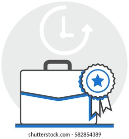 Work Experience - Infographic Icon Elements From Human Resource Set. Flat Thin Line Icon Pictogram For Website And Mobile Application Graphics.