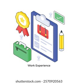 Work Experience isometric Colored illustration. EPS File stock illustration