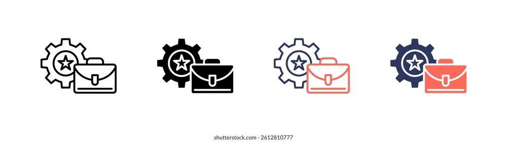 Work Experience Multi Style Icon Set Vector
