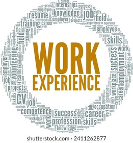 Work Experience word cloud conceptual design isolated on white background.