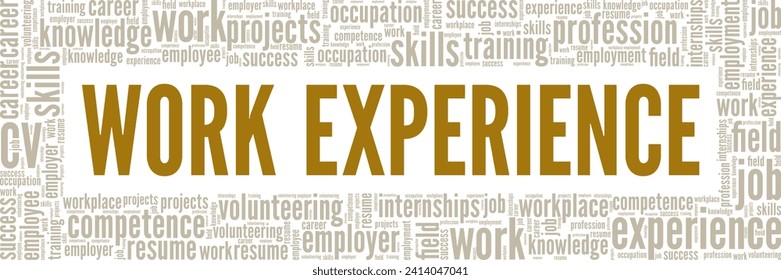 Work Experience word cloud conceptual design isolated on white background.