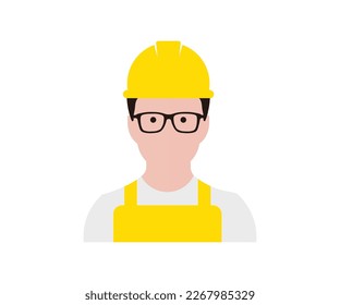 
Work face icon with helmet for logo, icon design.