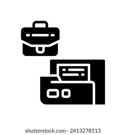 icono de archivo de trabajo. icono de glifo vectorial para tu sitio web, móvil, presentación y diseño de logotipo.