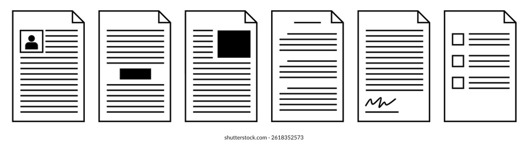 Work file and paperwork icon vector showing document templates and office files. Ideal for business administration, job application, project report, and office organization illustration.