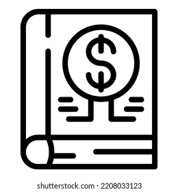 Work finance book icon outline vector. Startup idea. People progress