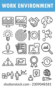 work, finance, business icon set