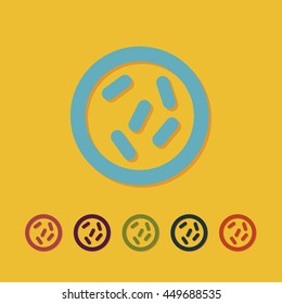 work flat style with bacteria shadow vector