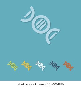 work flat style with shadow biological helix