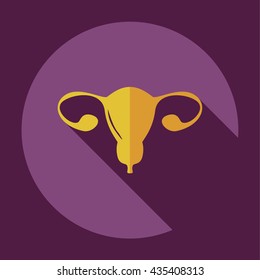 work flat style with shadow female sexual organ, the vagina