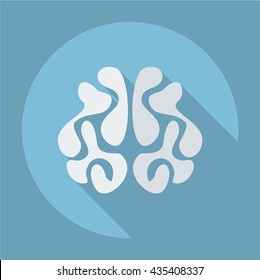 work flat style with shadow human brain