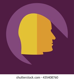 work flat style with shadow human head anatomy