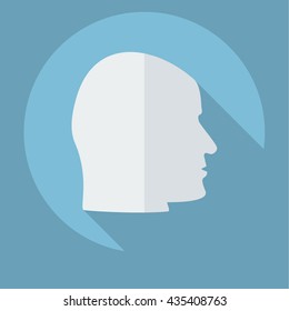 work flat style with shadow human head anatomy