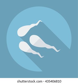 work flat style with shadow spermatozoon, sperm