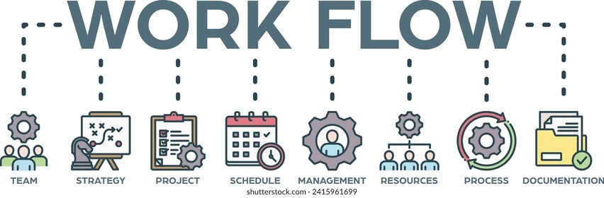Icono web de símbolo de flujo de trabajo concepto de ilustración vectorial con icono