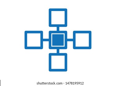 Work flow diagram chart icon vector (blue version)