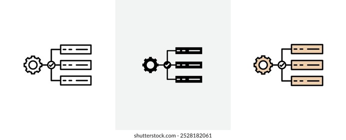 Arbeitsablaufsymbol Umrisszeichensymbolsatz