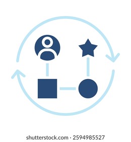Work Flow Icon Two Color Style. Vector Illustration For Graphic Design
