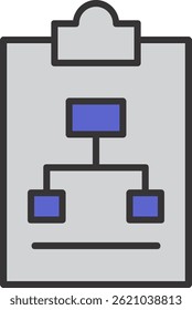 Work Flow Line Filled Vector Icon Design