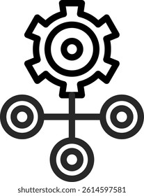 Work Flow Line Vector Icon Design