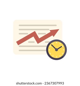 Work flow time icon flat vector. Control task. Team go isolated