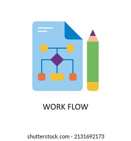 Work Flow Vector Flat Icon Design Illustration. Fintech Symbol On White Background EPS 10 File