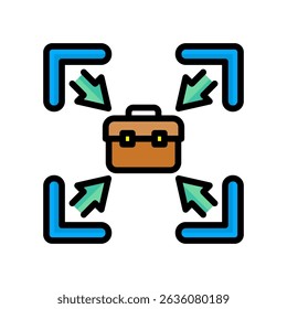 Work Focus. Icon Lineal Color Vector Illustration