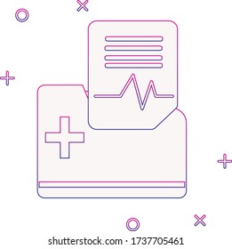 work folder icon vector illustration blue and red fading color lines vector illustration with white background coronavirus 2019