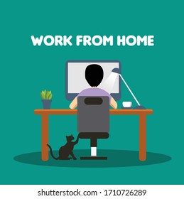 Work Form Home concept, work from home illustration, work from home vector.