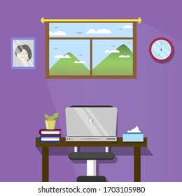 Work Form Home Flat Illustration