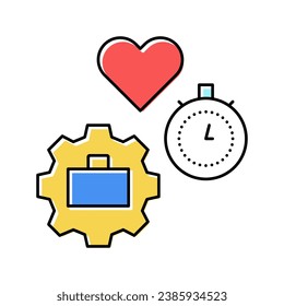 work free time color icon vector. work free time sign. isolated symbol illustration