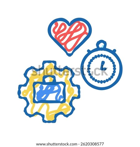 work free time doodle icon sketch vector. work free time sign. isolated symbol illustration