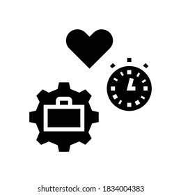 work free time glyph icon vector. work free time sign. isolated contour symbol black illustration