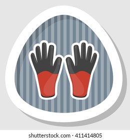 Work gloves colorful icon
