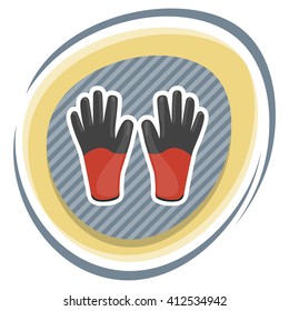 Work gloves colorful icon