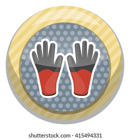 Work gloves colorful icon