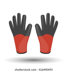 Work gloves colorful icon