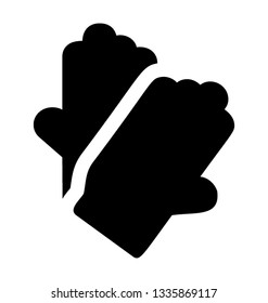 Work gloves glyph icon design 