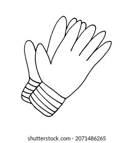 work gloves hand drawn doodle. vector, minimalism, scandinavian, monochrome, nordic gardening inventory sticker icon