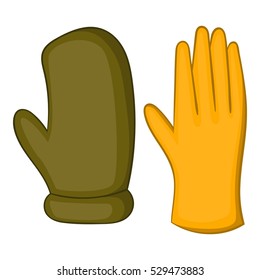 Work gloves icon. Cartoon illustration of work gloves vector icon for web design
