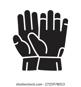 Icono de guantes de trabajo para la protección de las manos y la seguridad en la construcción o la jardinería, un símbolo para el equipo de protección personal para el trabajo manual y las tareas
