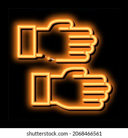 guantes de trabajo vector de señal de luz de neón. Icono brillante seña de guantes de trabajo. ilustración de símbolo transparente