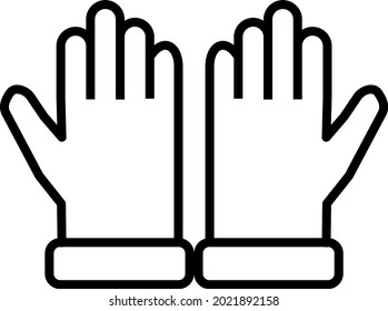 Work Gloves Vector Line Icon Design
